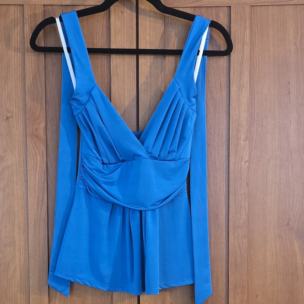 Windsor Vibrant Blue Pleated Halter Blouse